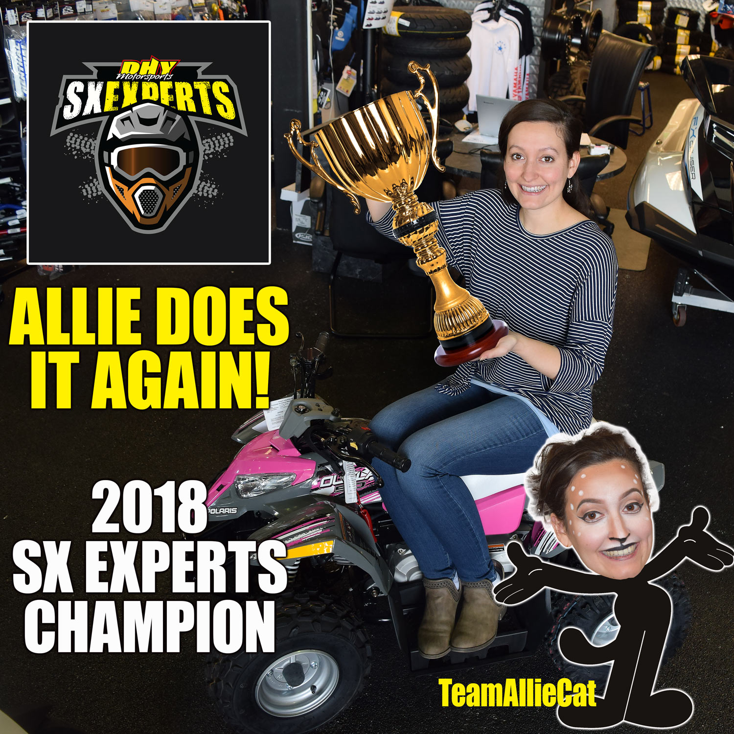 TeamAllieCat wins the 2018 DHY Motorsports Supercross Experts Championship